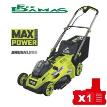 TOSAERBA A BATTERIA RYOBI 36V BRUSHLESS CON MOVENZA ASSISTITA 46 CM. ART. RLM36X46H50PG (1 x 5.0Ah)
